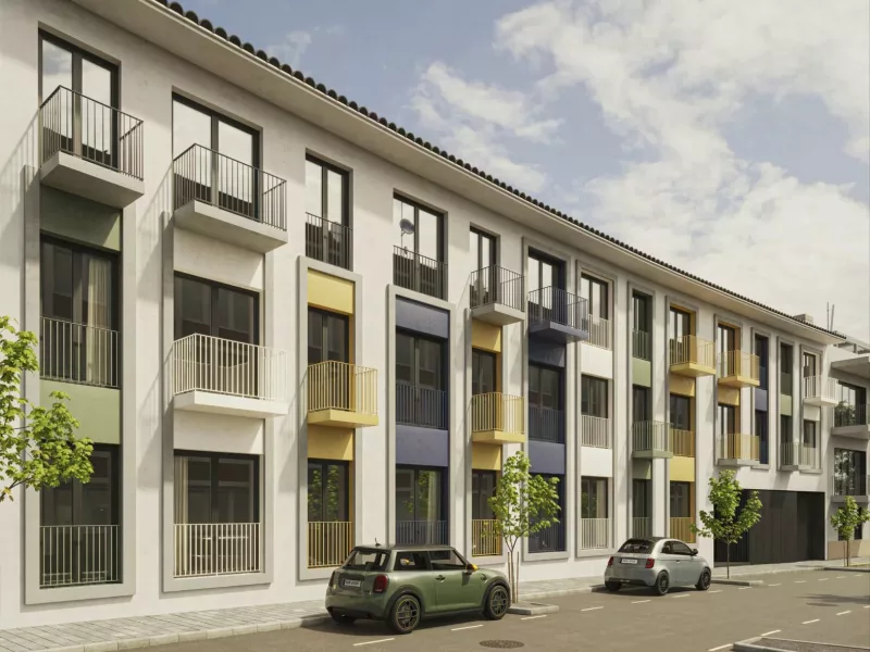 Render de la fachada del Edificio Cervantes en Sant Joan d'Alacant